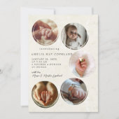 Vijf foto's Collage Geboorte Aankondiging (Voorkant)