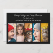 Vijf foto's Collage Happy Christmas Feestdagenkaart (Voorkant)