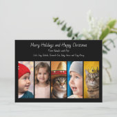 Vijf foto's Collage Happy Christmas Feestdagenkaart (Staand voorkant)