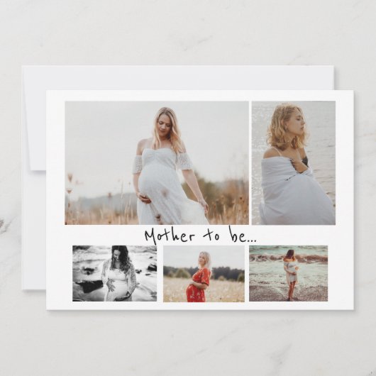 Vijf Foto's Collage Moeder om zwanger te zijn Aankondiging (Voorkant)