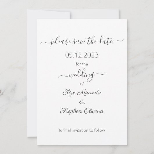 Vijf Foto's die de datum inspireren Save The Date (Achterkant)