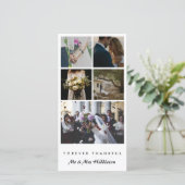 Vijf foto's | Getrouwd koppel voor altijd dankbaar Bedankkaart (Staand voorkant)