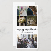 Vijf foto's | Getrouwd stel vrolijk kerstscript Feestdagenkaart (Voorkant / Achterkant)