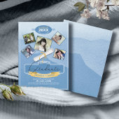 Vijf Foto's op Waterverf Afstuderen Blauw ID892 Kaart