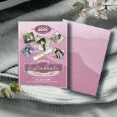 Vijf Foto's op Waterverf Afstuderen Roze ID892 Kaart