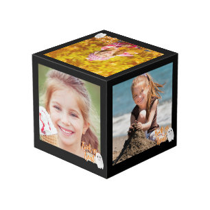Vijf foto's Trick or Treat Geest Halloween Kubus