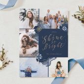 Vijf foto's van zo'n donkerbruine en Navy Gold Aga Feestdagenkaart