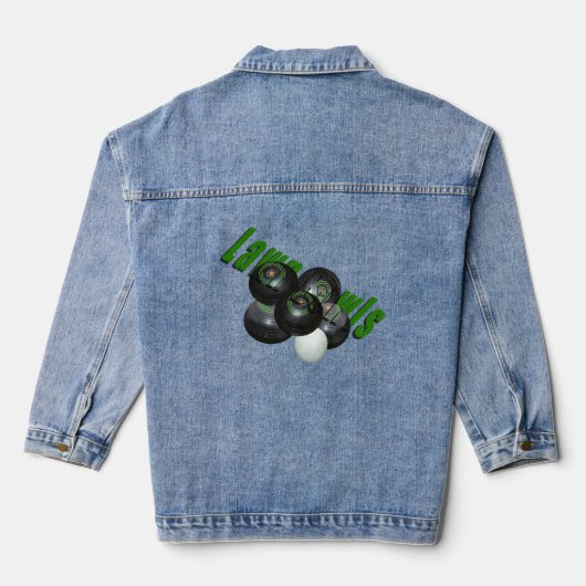Vijf gazon kommen en jack, dames denim jas jacket (Achterkant)