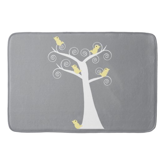 Vijf gele vogels in een boom badmat (Voorkant)