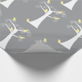 Vijf gele vogels in een boom cadeaupapier (Hoek)
