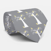 Vijf Gele Vogels In Een Boom (Tegel) Stropdas (Opgerold)
