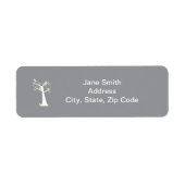 Vijf Gele Vogels in een Boomlabel Etiket (Voorkant)