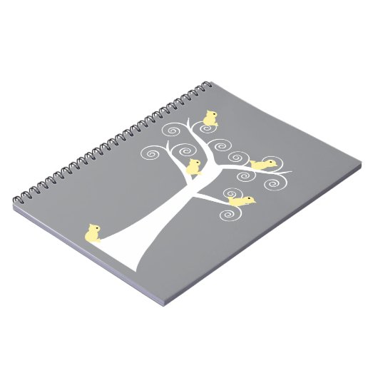 Vijf gele vogels in een Notitieboek (Linkerzijde)