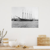 Vijf gemeste Schooner, eind jaren 1800 Poster (Keuken)