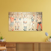 Vijf gevierde Clowns verbonden aan Zanden Canvas Afdruk (Insitu (Woonkamer))