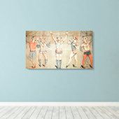Vijf gevierde Clowns verbonden aan Zanden Canvas Afdruk (Insitu (Houten vloer))