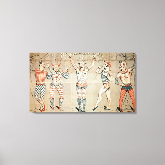 Vijf gevierde Clowns verbonden aan Zanden Canvas Afdruk (Voorkant)