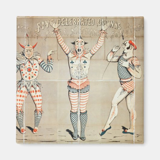 Vijf gevierde Clowns verbonden aan Zanden Magneet (Voorkant)