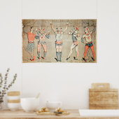 Vijf gevierde Clowns verbonden aan Zanden Poster (Keuken)