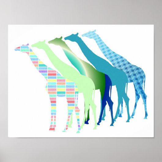 Vijf Giraffes Ontwerp 1 Poster (Voorkant)