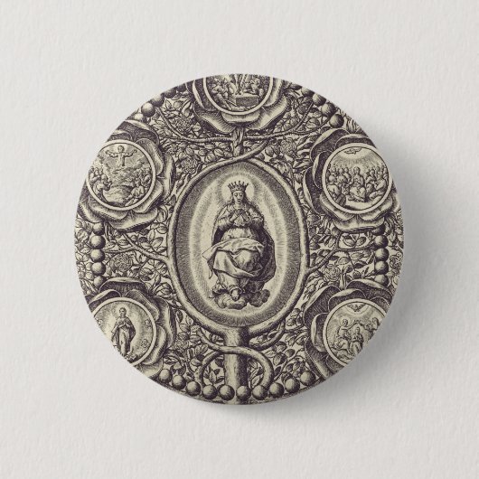 Vijf glorieuze mysteries ronde button 5,7 cm (Voorkant)