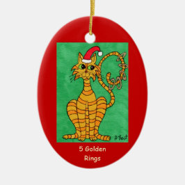 Vijf Golden Rings Keramisch Ornament