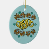 Vijf Golden Rings Ornaments Keramisch Ornament (Rechts)