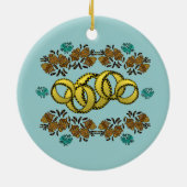 Vijf Golden Rings Ornaments Keramisch Ornament (Achterkant)