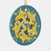 Vijf gouden katten... dubbelzijdig keramisch ornament (Rechts)