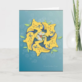 Vijf Gouden Katten... Vakantie Feestdagen Kaart