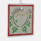 Vijf gouden kerstavond keramisch ornament (Rechts)