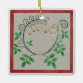 Vijf gouden kerstavond keramisch ornament (Voorkant)