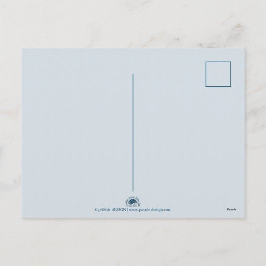 Vijf gouden kerstballen - blauw schrijven feestdagenkaart (Achterkant)