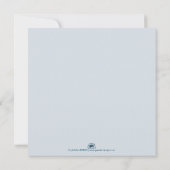 Vijf gouden kerstballen - blauwe tekst (Achterkant)