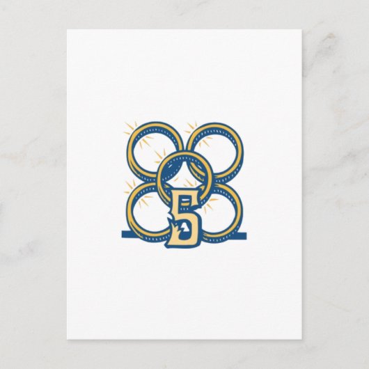 Vijf gouden ringen! briefkaart (Voorkant)