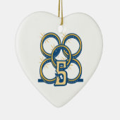 Vijf gouden ringen! keramisch ornament (Rechts)