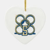 Vijf gouden ringen! keramisch ornament (Voorkant)