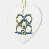 Vijf gouden ringen! keramisch ornament (Links)