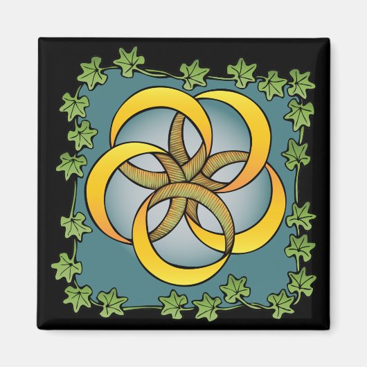 Vijf gouden ringen magneet (Voorkant)