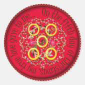 Vijf gouden ringen ronde sticker (Voorkant)