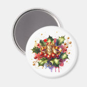 Vijf gouden ringen | Twaalf dagen Kerst Magneet (Voorkant / Achterkant)