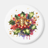 Vijf gouden ringen | Twaalf dagen Kerst Magneet (Voorkant)