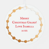 Vijf gouden ringen | Twaalf dagen Kerst Metalen Ornament (Achterkant)