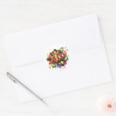 Vijf gouden ringen | Twaalf dagen Kerst Ronde Sticker (Envelop)