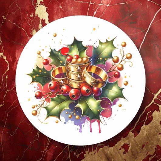 Vijf gouden ringen | Twaalf dagen Kerst Ronde Sticker