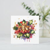 Vijf Gouden Ringen | Twaalf Dagen Kerstmis Feestdagenkaart (Staand voorkant)