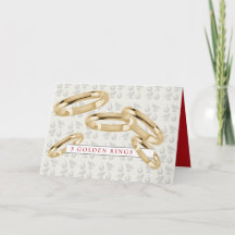 Vijf gouden ringen Wenskaart