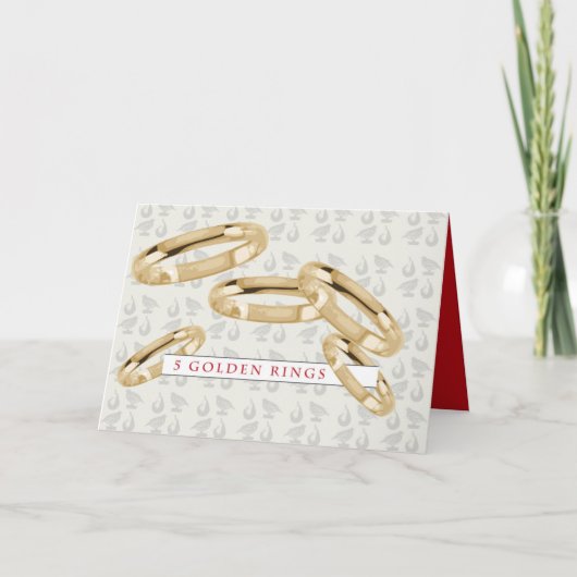 Vijf gouden ringen Wenskaart Feestdagen Kaart (Voorkant)