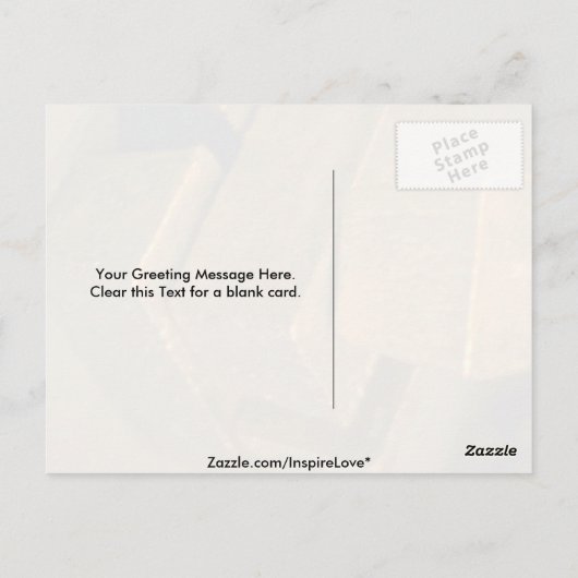 Vijf gouden stenen van 90 pond briefkaart (Achterkant)