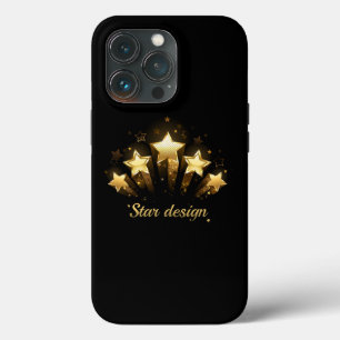 Vijf gouden sterren op zwart Case-Mate iPhone case